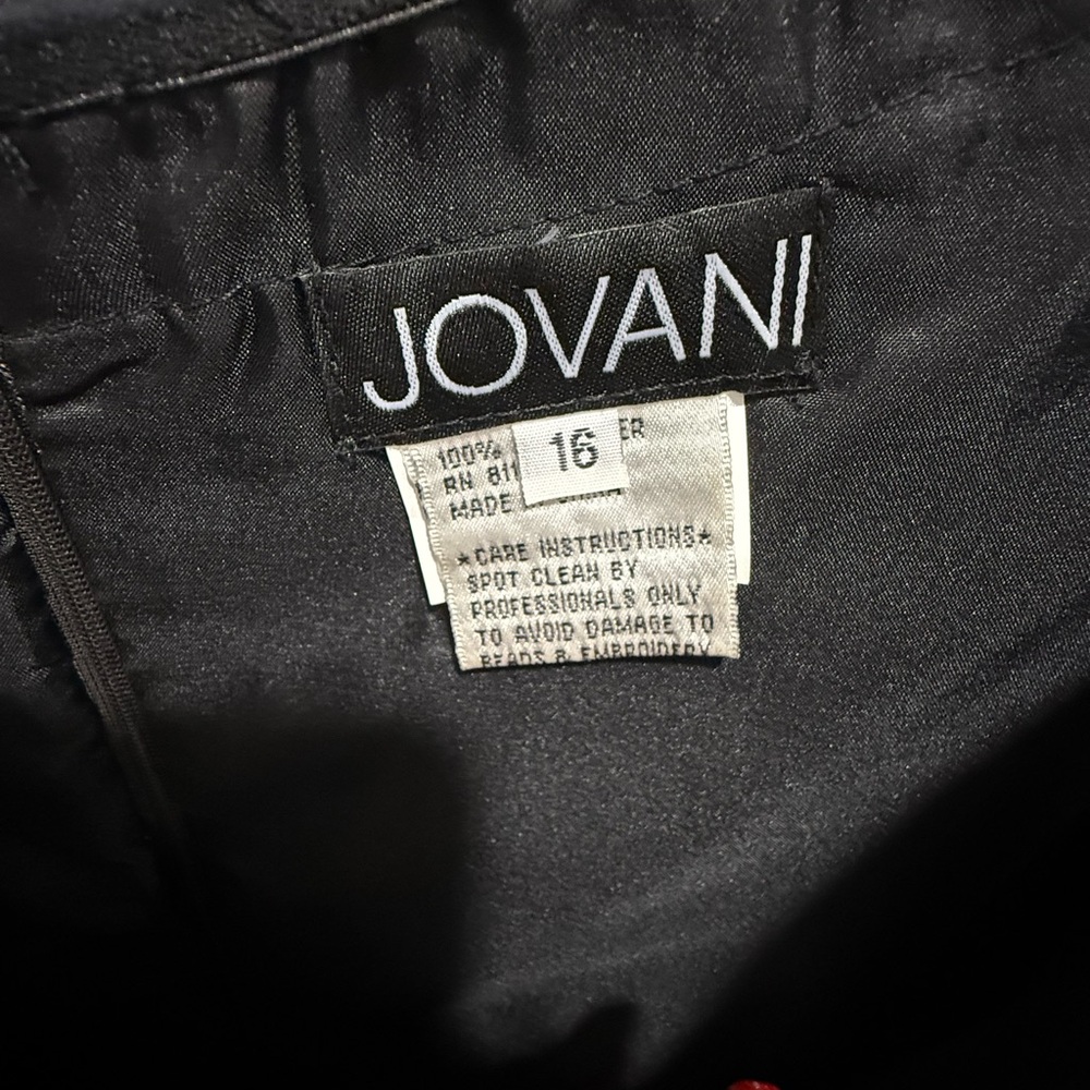 Jovani Black and Gold Gown With Black Beading. - Picture 3 of 7